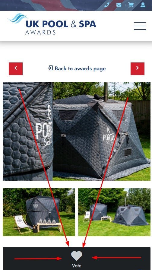 PortaSauna nominated for the UK Pool and Spa Awards 2025 recognising portable sauna innovation.