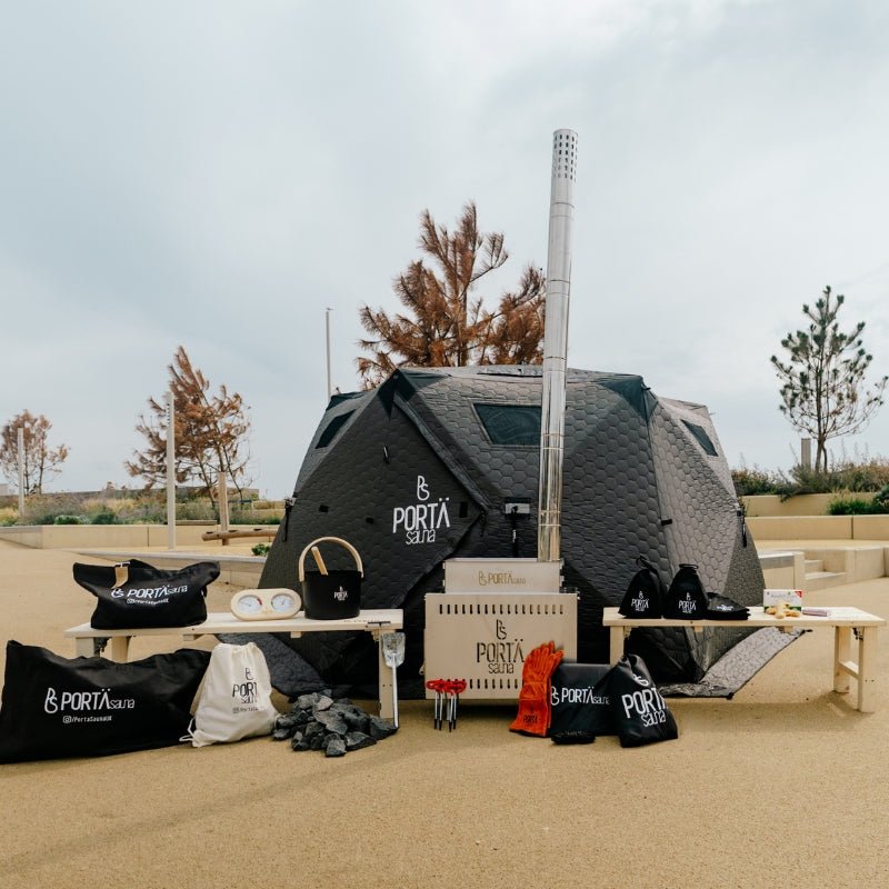 HEXXL | THE PORTABLE SAUNA |  SOCIALITE – FULL PACKAGE & ADDITIONAL BENCH  (8–10 People) - PortaSauna | The Portable Sauna