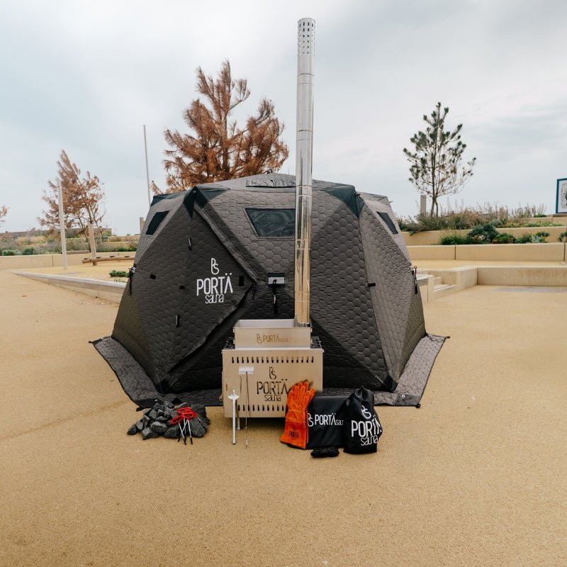 HEXXL | PORTABLE SAUNA | FOUNDATION  – SAUNA, STOVE & ACCESSORIES ONLY  (8–10 People) - PortaSauna | The Portable Sauna
