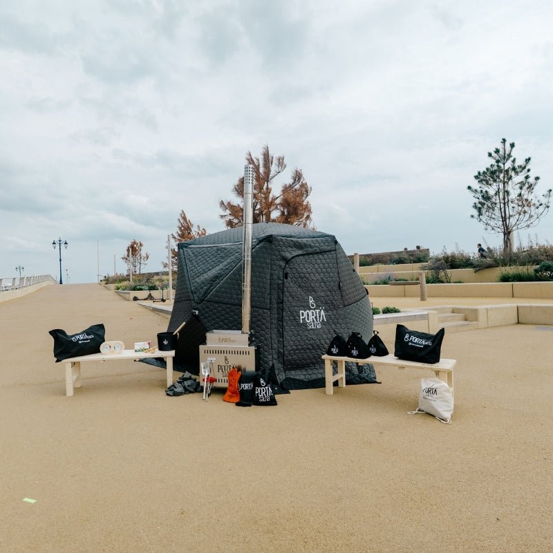 KABIN | THE PORTABLE SAUNA | SOCIALITE – FULL PACKAGE & ADDITIONAL BENCH  (6–8 People) - PortaSauna | The Portable Sauna