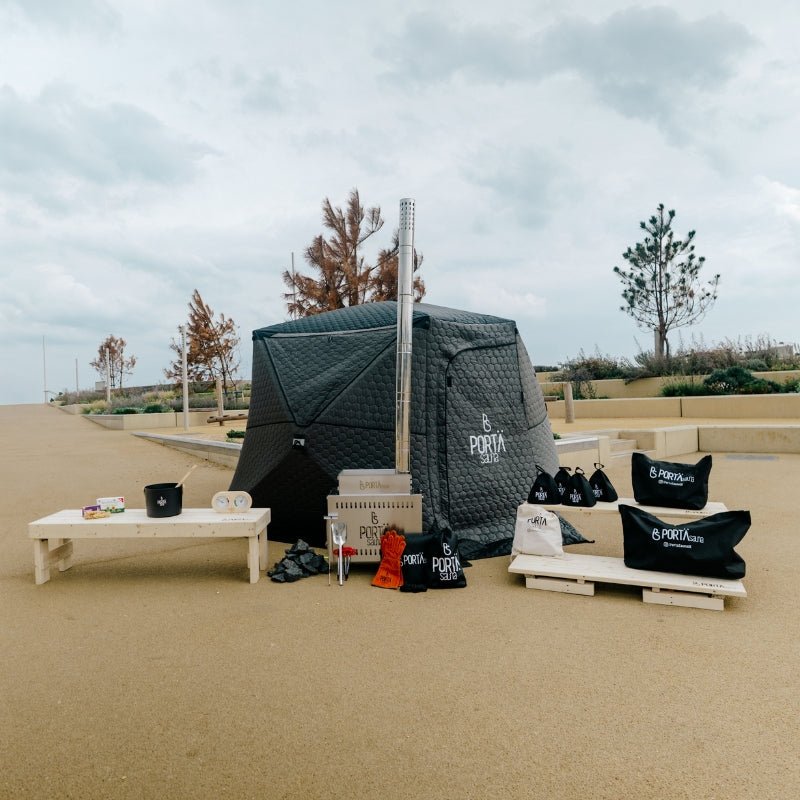 KABIN | THE PORTABLE SAUNA | SOCIALITE – FULL PACKAGE & ADDITIONAL BENCH  (6–8 People) - PortaSauna | The Portable Sauna