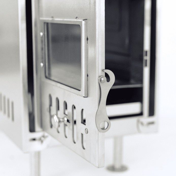 430 Stainless Steel Wood Burning Stove with Rock Box
