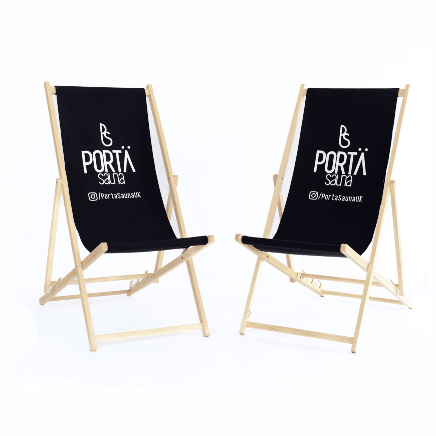 PortaSauna Classic Wooden Deck Chairs | Pair