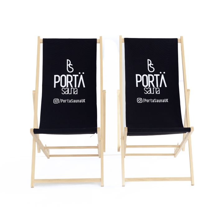 PortaSauna Classic Wooden Deck Chairs | Pair