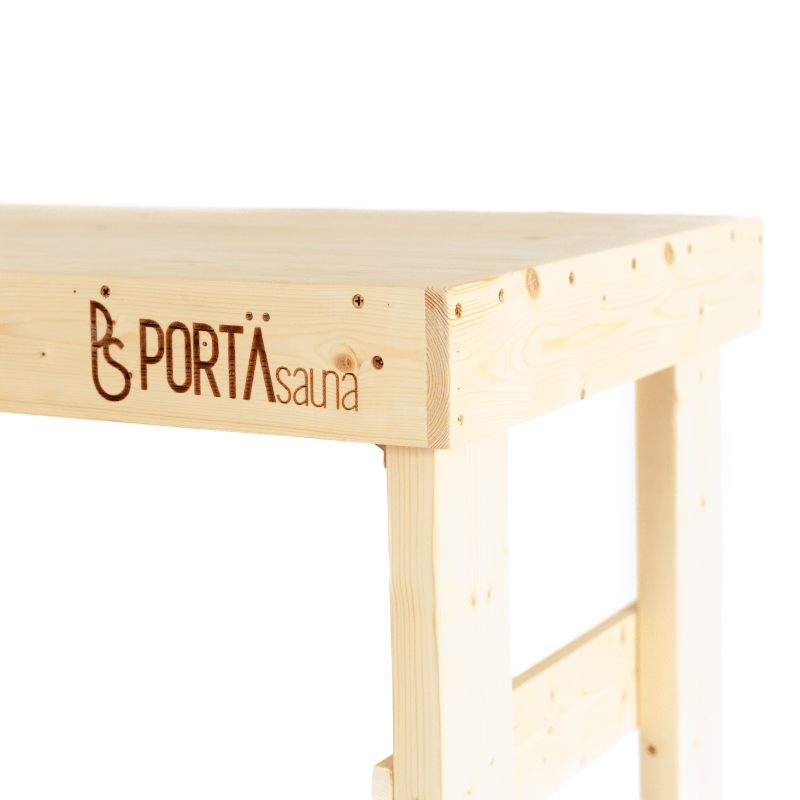 Double Level Cedar Sauna Bench | Two-Tier Portable Seating
