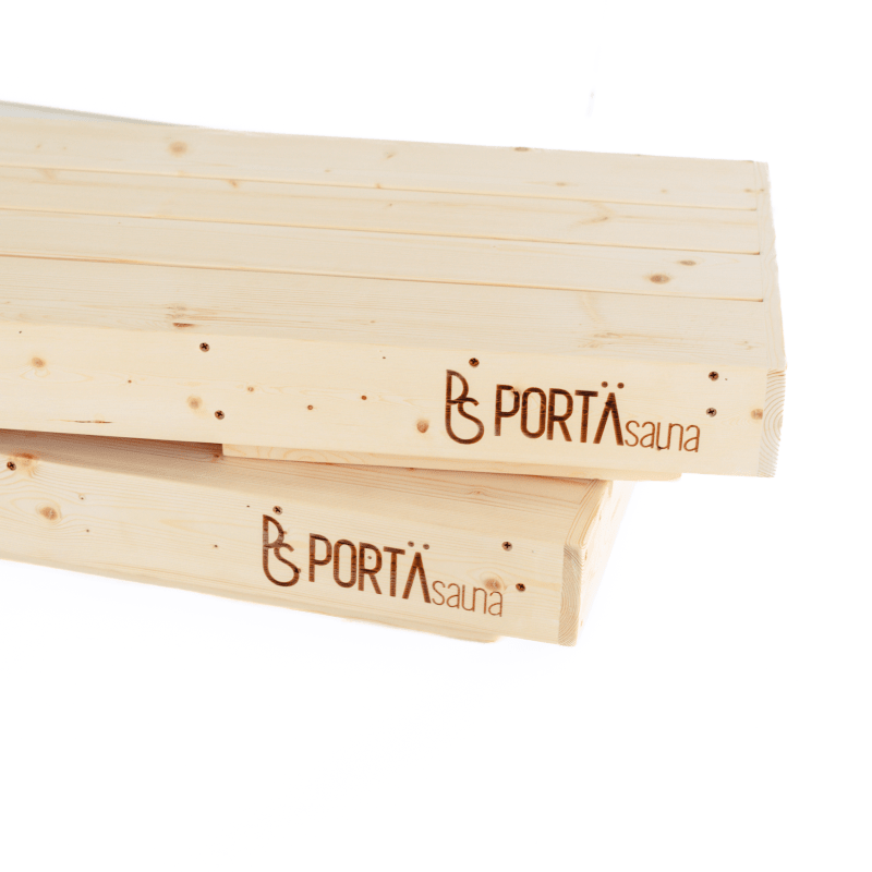 Double Level Cedar Sauna Bench | Two-Tier Portable Seating