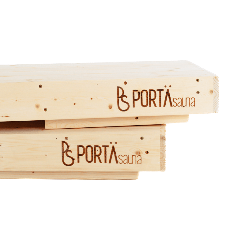 Double Level Cedar Sauna Bench | Two-Tier Portable Seating