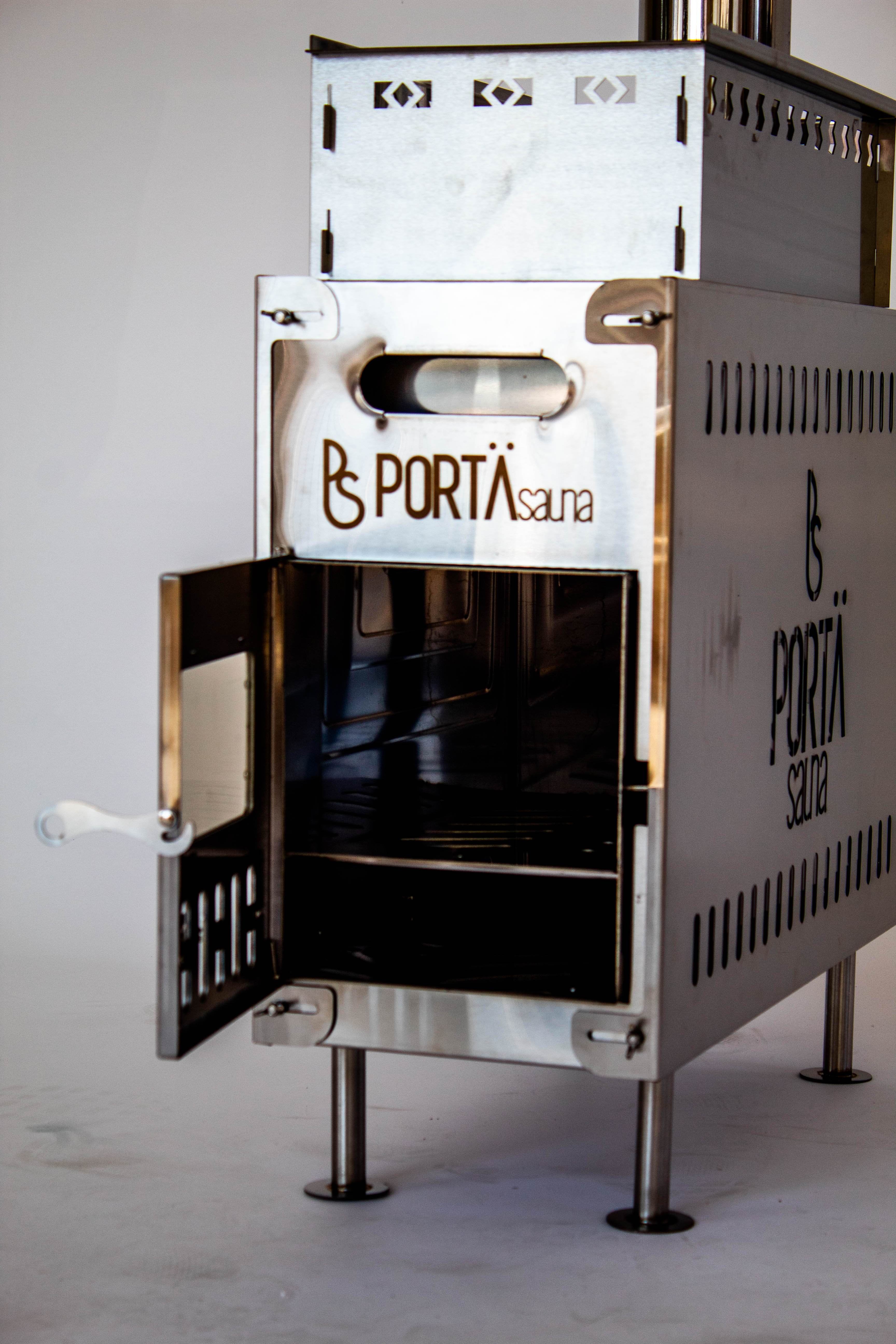 430 Stainless Steel Wood Burning Stove with Rock Box - PortaSauna | The Portable Sauna