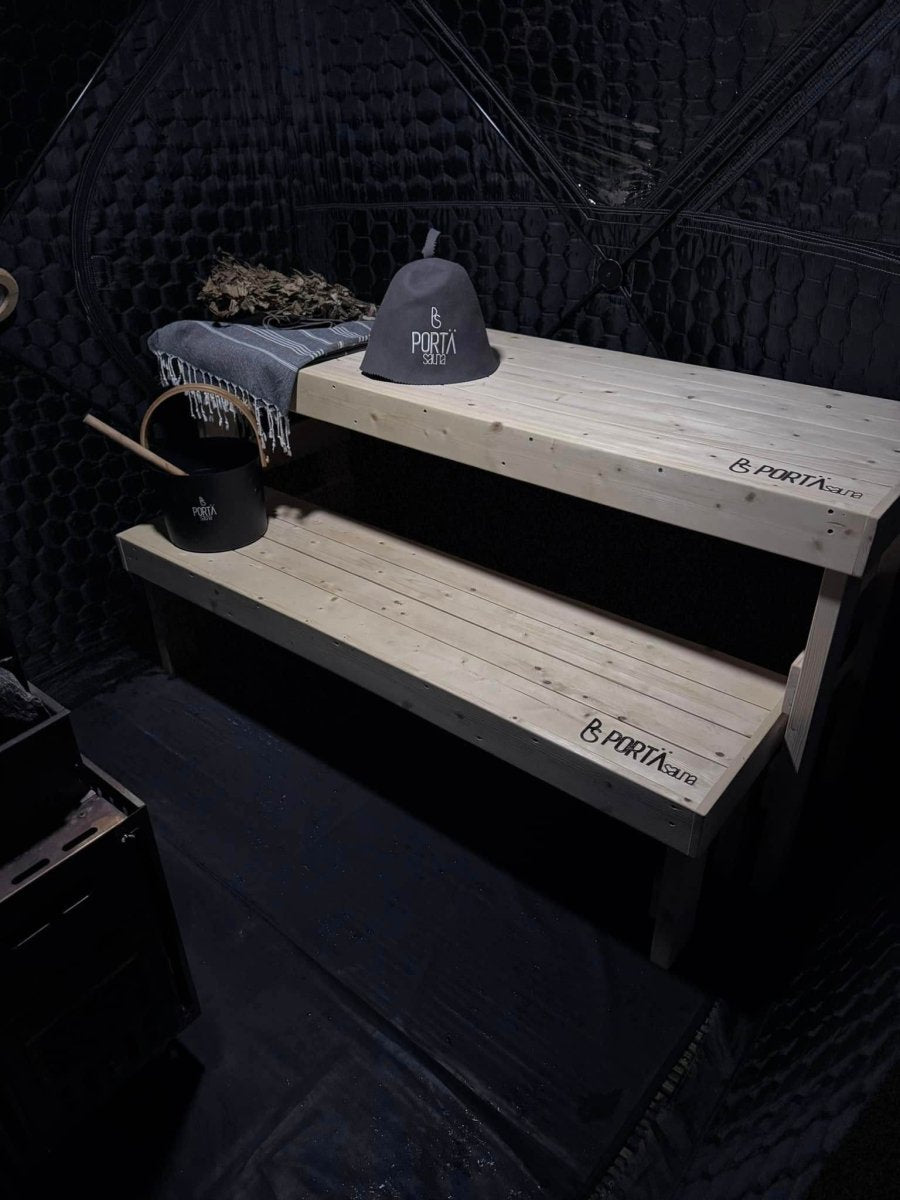 Dual Level : PortaSauna Cedar Sauna Bench - PortaSauna | The Portable Sauna