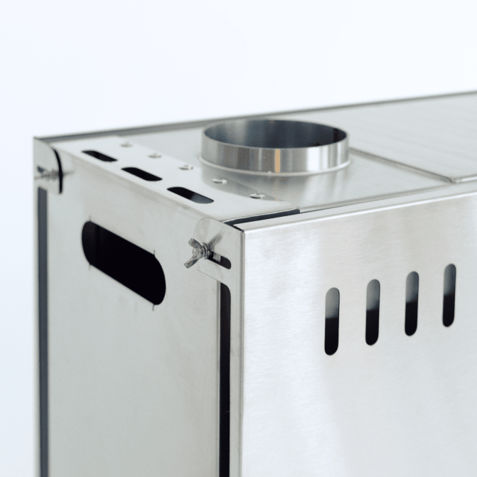 430 Stainless Steel Wood Burning Stove with Rock Box
