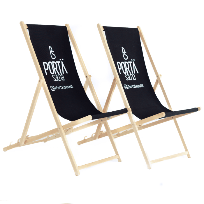 PortaSauna Classic Wooden Deck Chairs | Pair