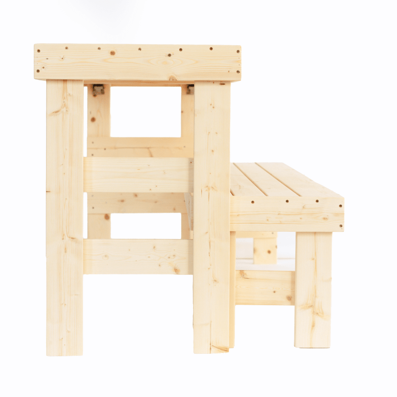 Double Level Cedar Sauna Bench | Two-Tier Portable Seating