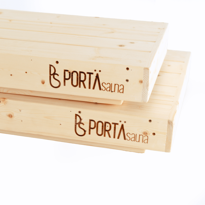 Double Level Cedar Sauna Bench | Two-Tier Portable Seating