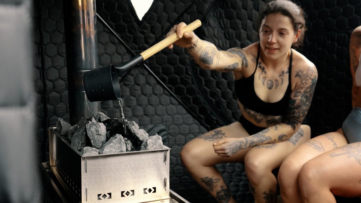 Sauna Bucket and Ladle | Sauna Pail & Ladle | Aluminium & Bamboo