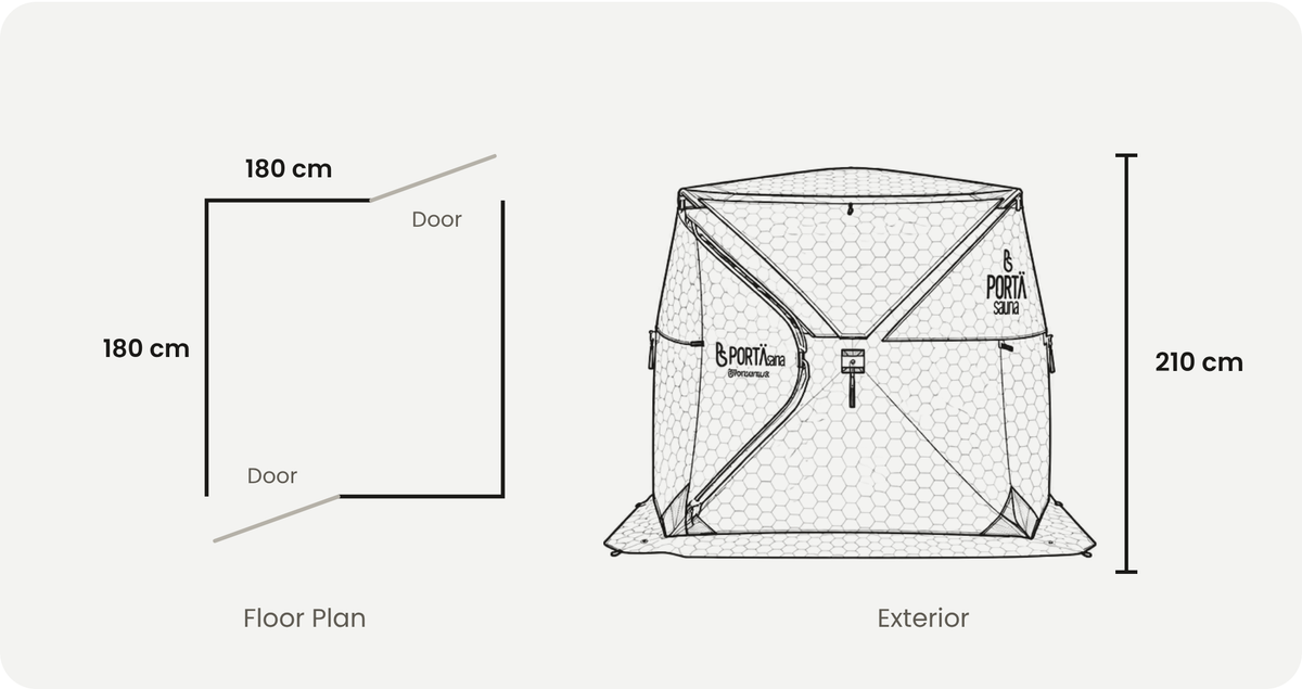 HEX size guide: floor plan and exterior dimensions