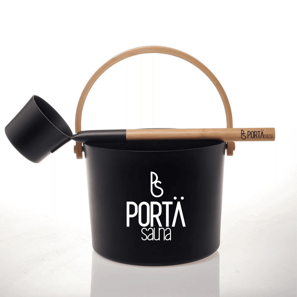 Sauna Aluminum Bucket and Ladle with Bamboo Handle - PortaSauna | The Portable Sauna