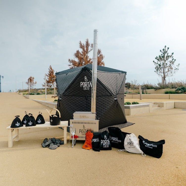 HEX Portable Sauna by PortaSauna – 4-6 person outdoor wood-fired sauna tent